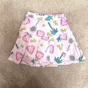 Azarhia Light Pink Tennis Print Athletic Skort